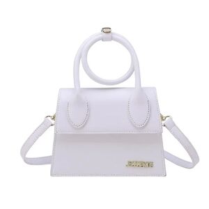 Jacquemus White Bag with Gold Accents